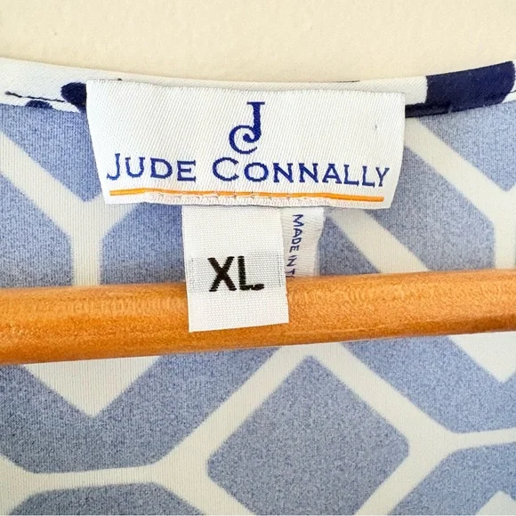 Jude Connally sleeveless dress navy and white geometric nautical blend XL - Picture 5 of 10